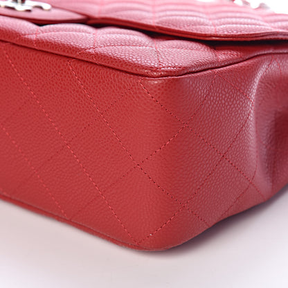 Chanel Caviar Quilted Jumbo Single Flap Red 10 of 11