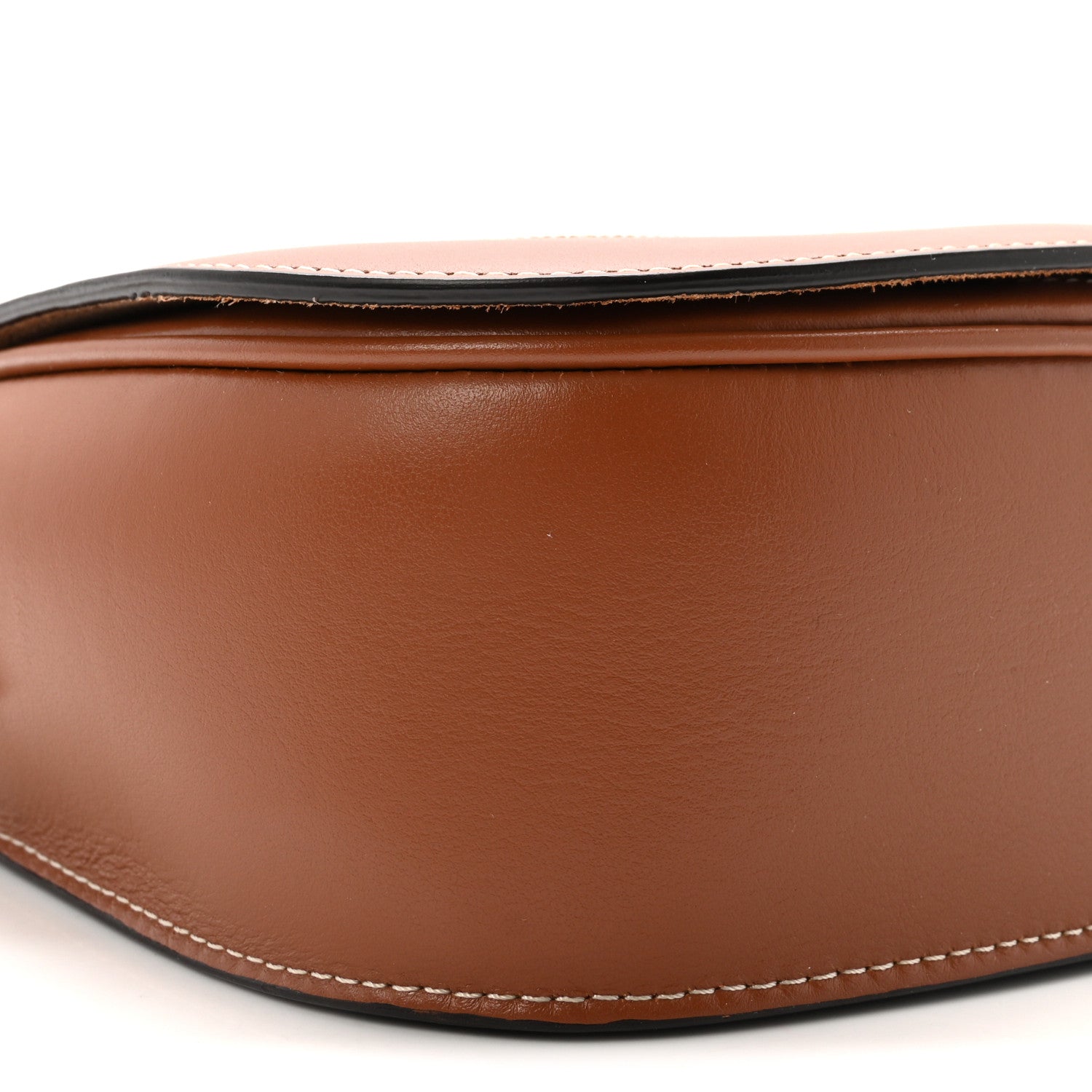 Celine Smooth Calfskin Cuir Triomphe Embroidered Folco Crossbody Bag Tan 9 of 10