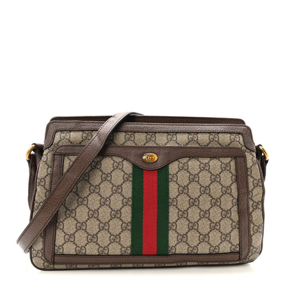 Gucci GG Supreme Monogram Web Medium Ophidia Shoulder Bag Beige New Acero 1 of 10