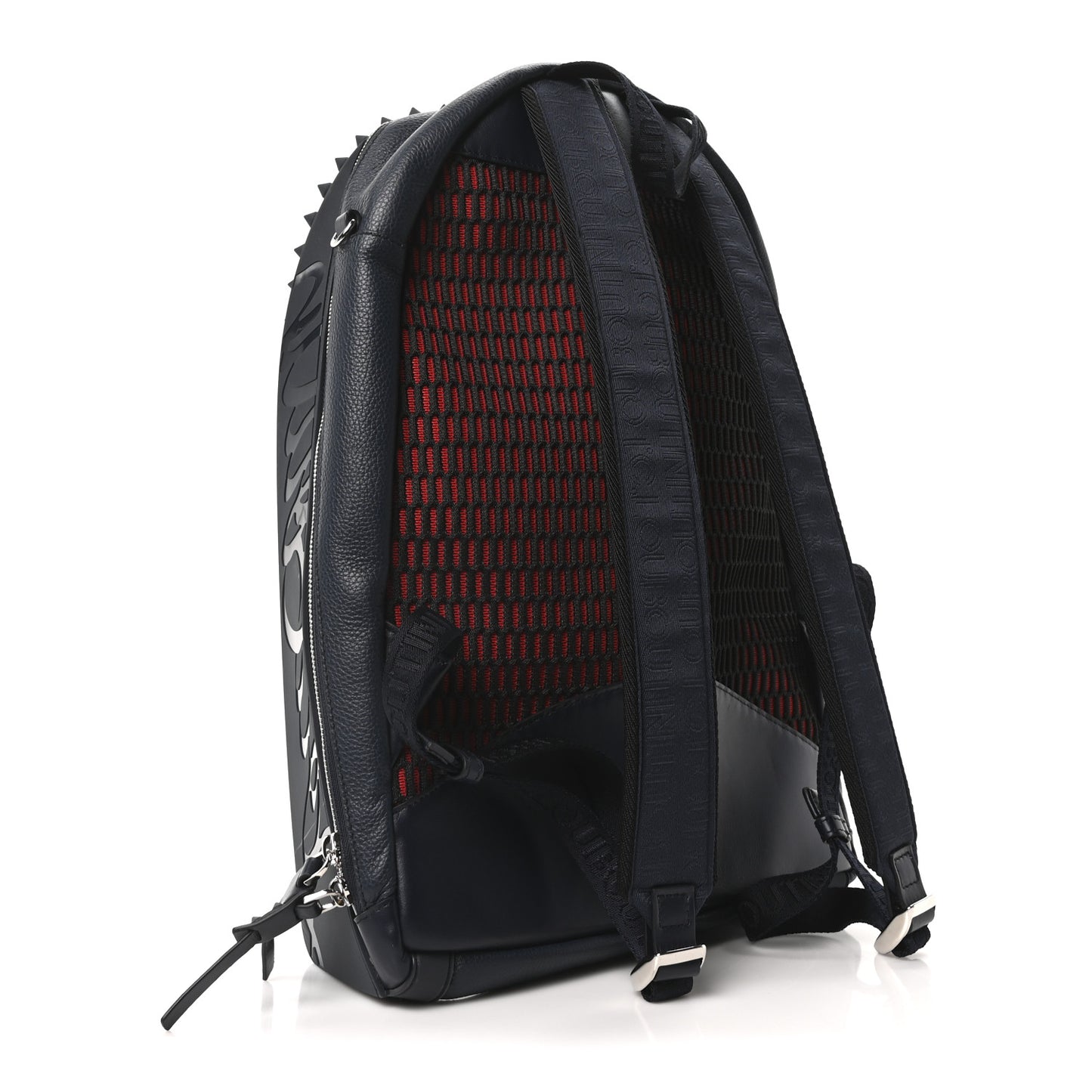 Calfskin Nylon Backparis Spiked Backpack Marine