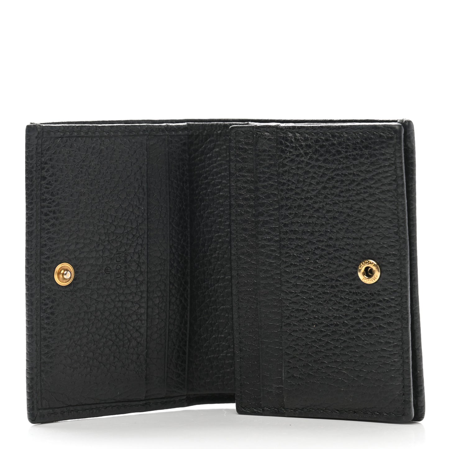 Pebbled Calfskin Butterfly Card Case Black