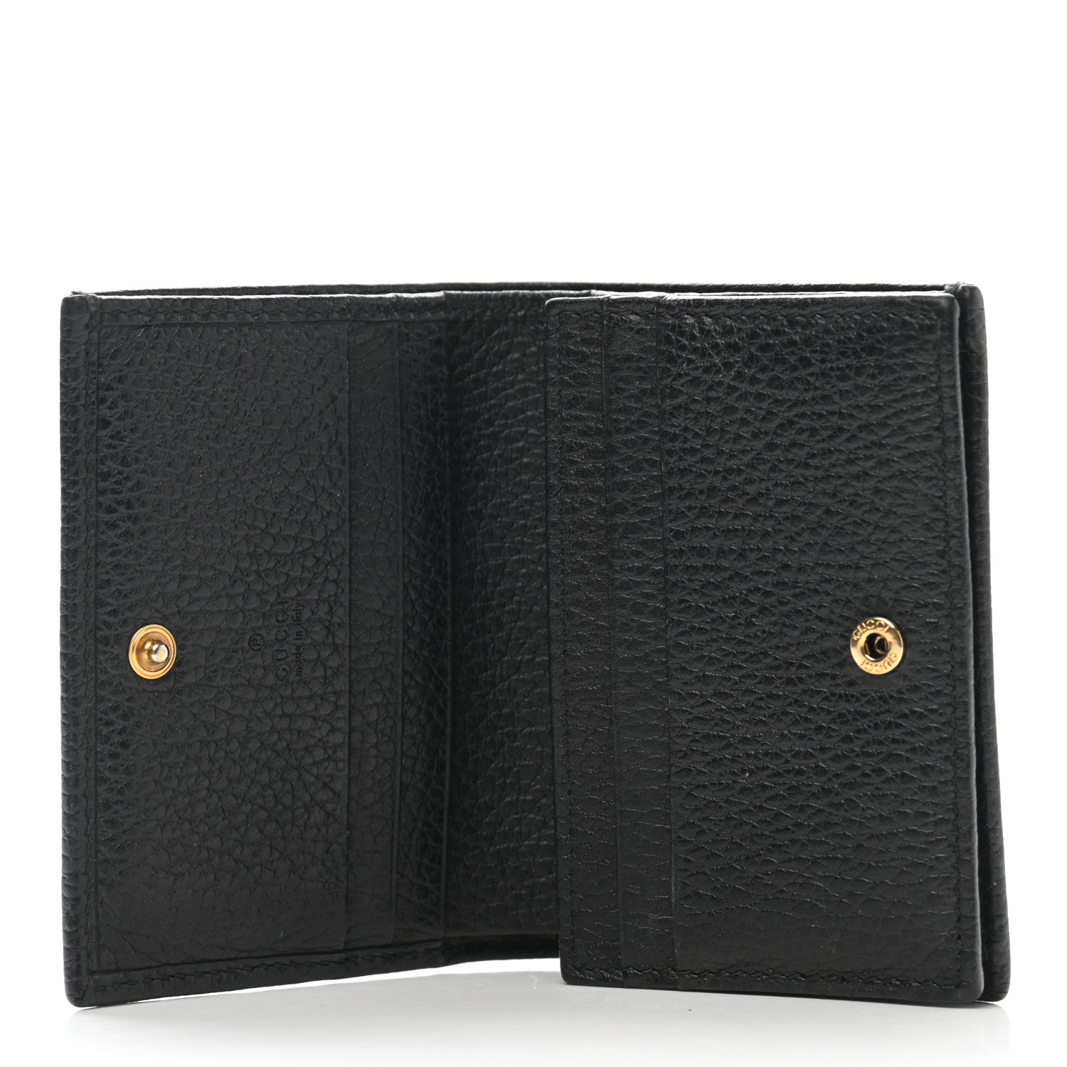 Gucci Pebbled Calfskin Butterfly Card Case Black 5 of 8