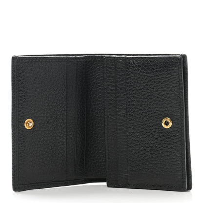 Gucci Pebbled Calfskin Butterfly Card Case Black 5 of 8