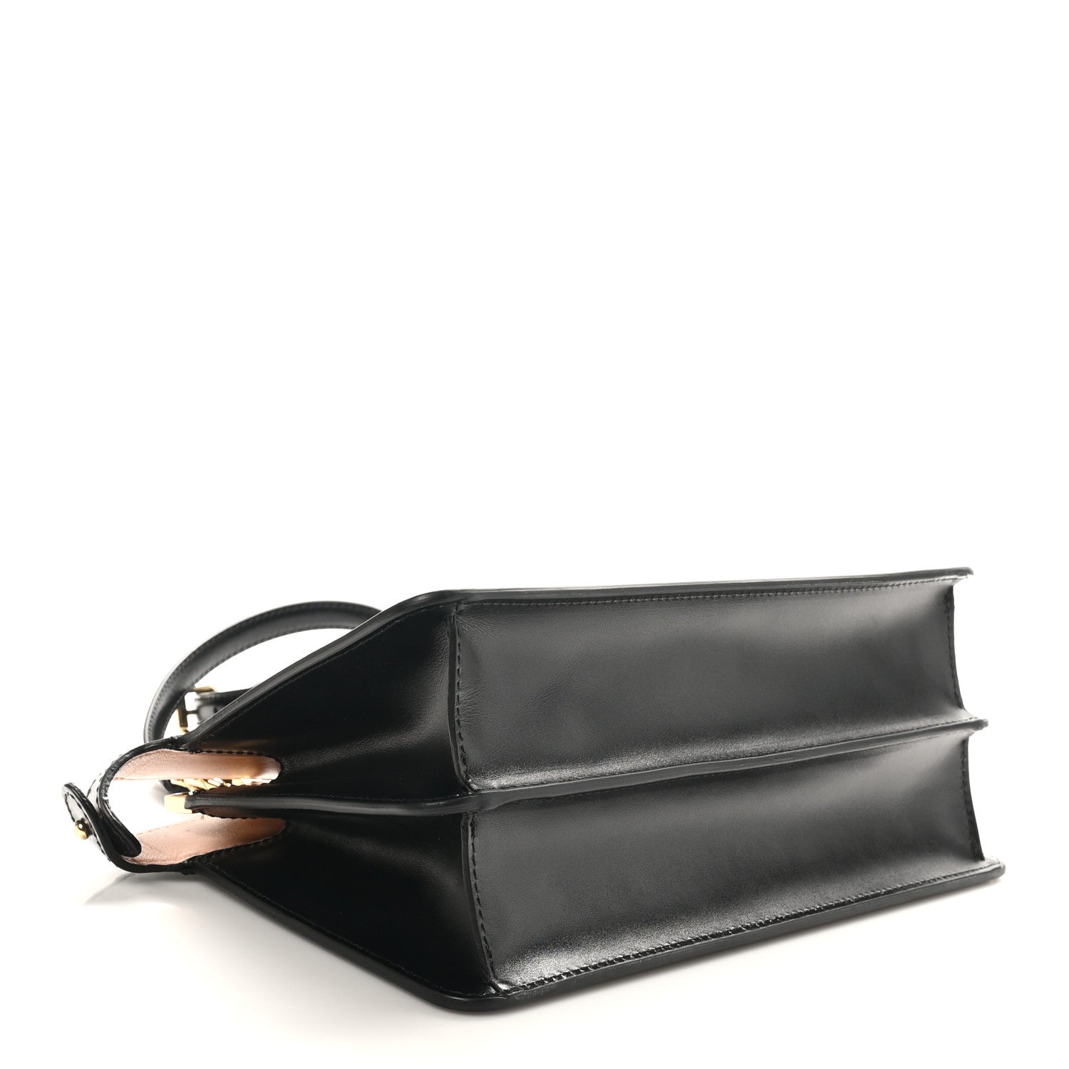 Fendi Vitello King Luxor Shiny Nappa Medium Peekaboo I SEE U East West Satchel Black Light Rose 4 of 9