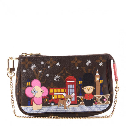 Louis Vuitton Monogram 2021 Christmas Animation London Mini Pochette Accessories Red 1 of 8