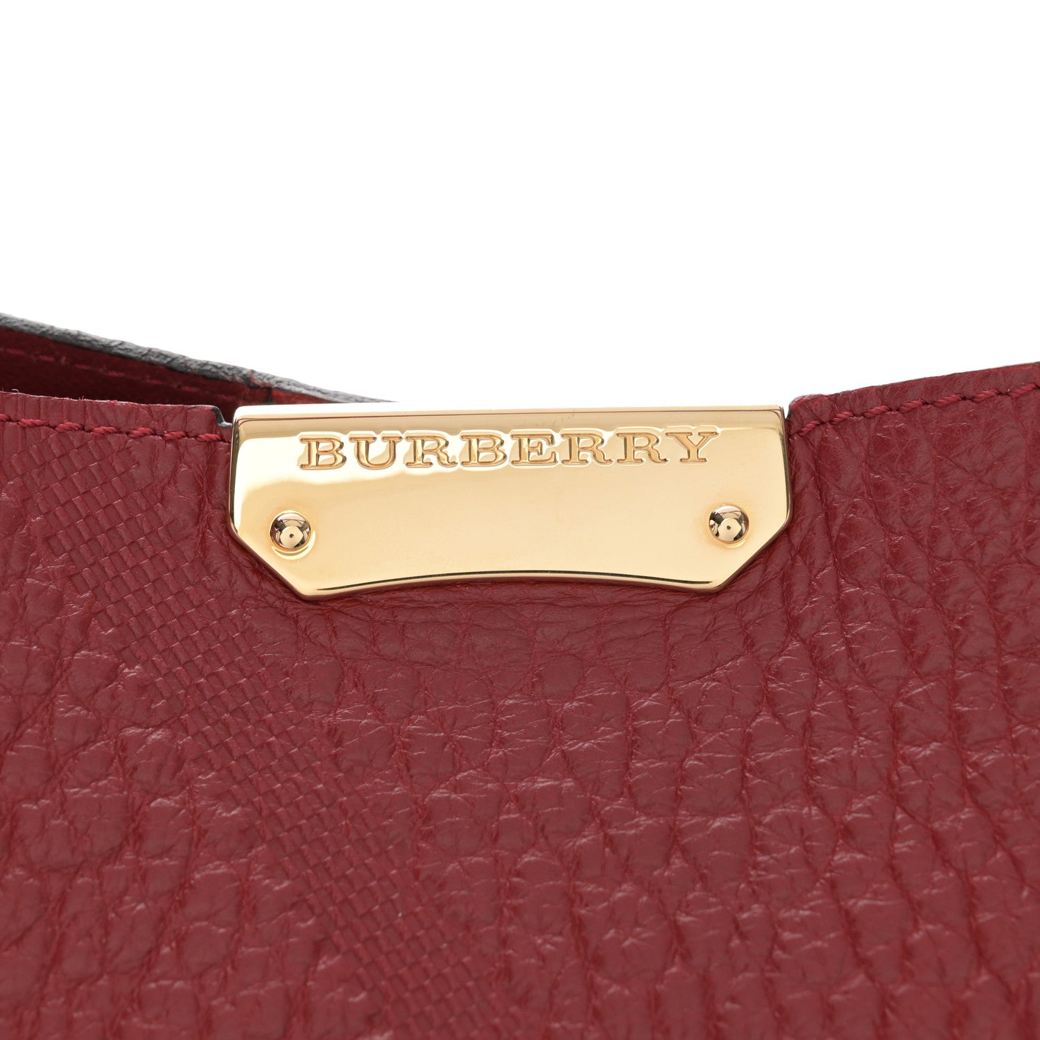 Burberry Signature Grain Calfskin Check Embossed Small Canterbury Tote Red 7 of 14