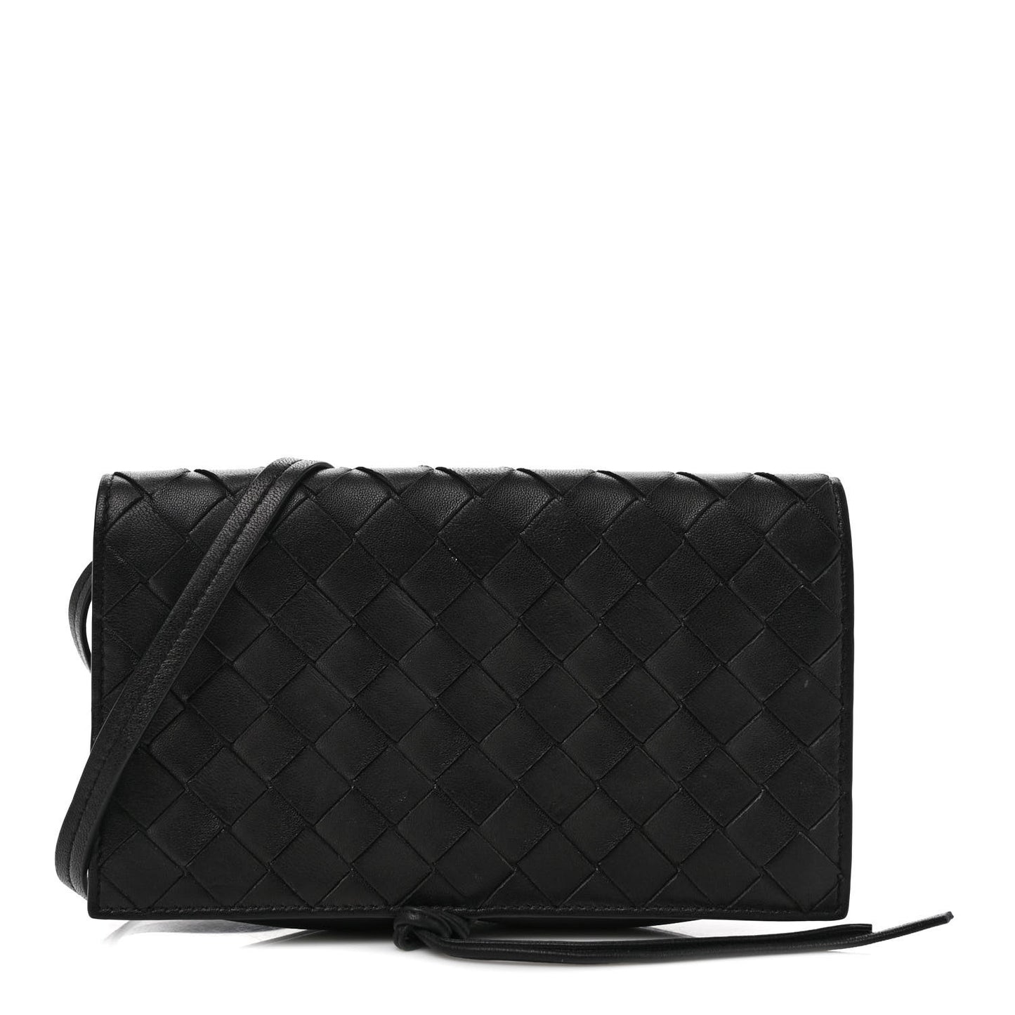 Nappa Intrecciato Knot Flap Crossbody Black
