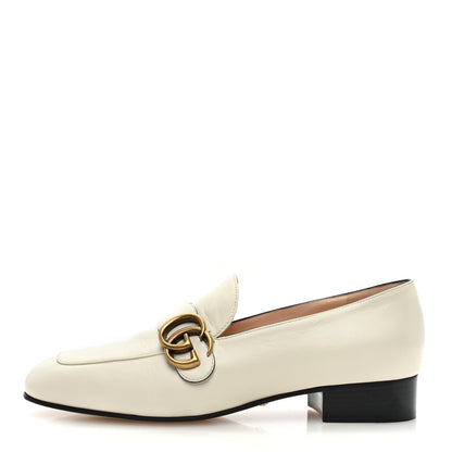 Gucci Malaga Kid Womens GG Marmont Loafers 38 Mystic White 1 of 8
