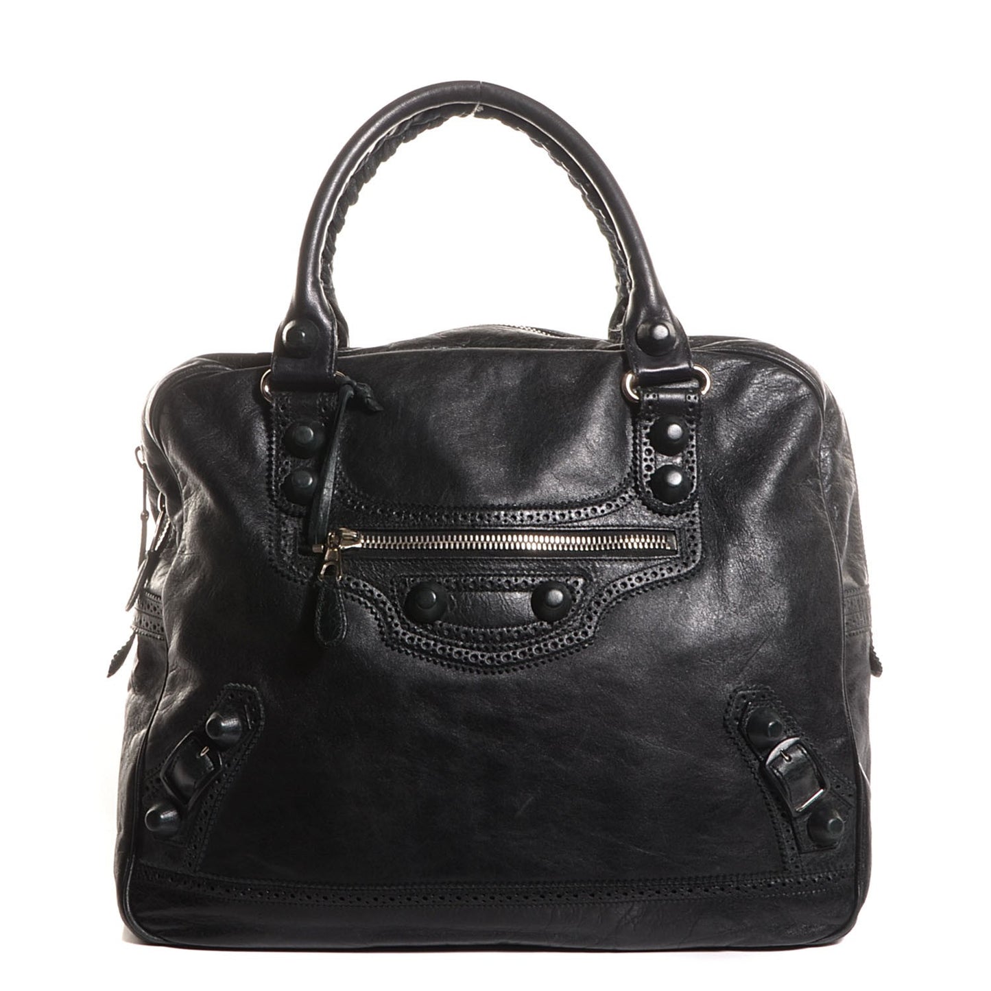 Agneau Giant Brogues Hardware Office Tote Black
