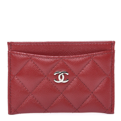 Chanel Caviar Quilted Card Holder Red 1 of 8