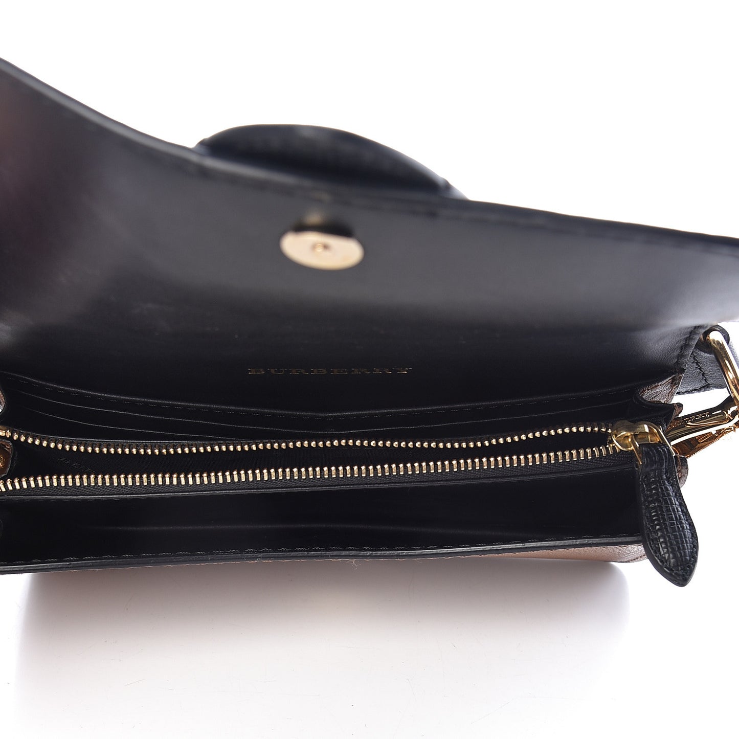 Grainy Calfskin House Check Small Buckle Bag Brown