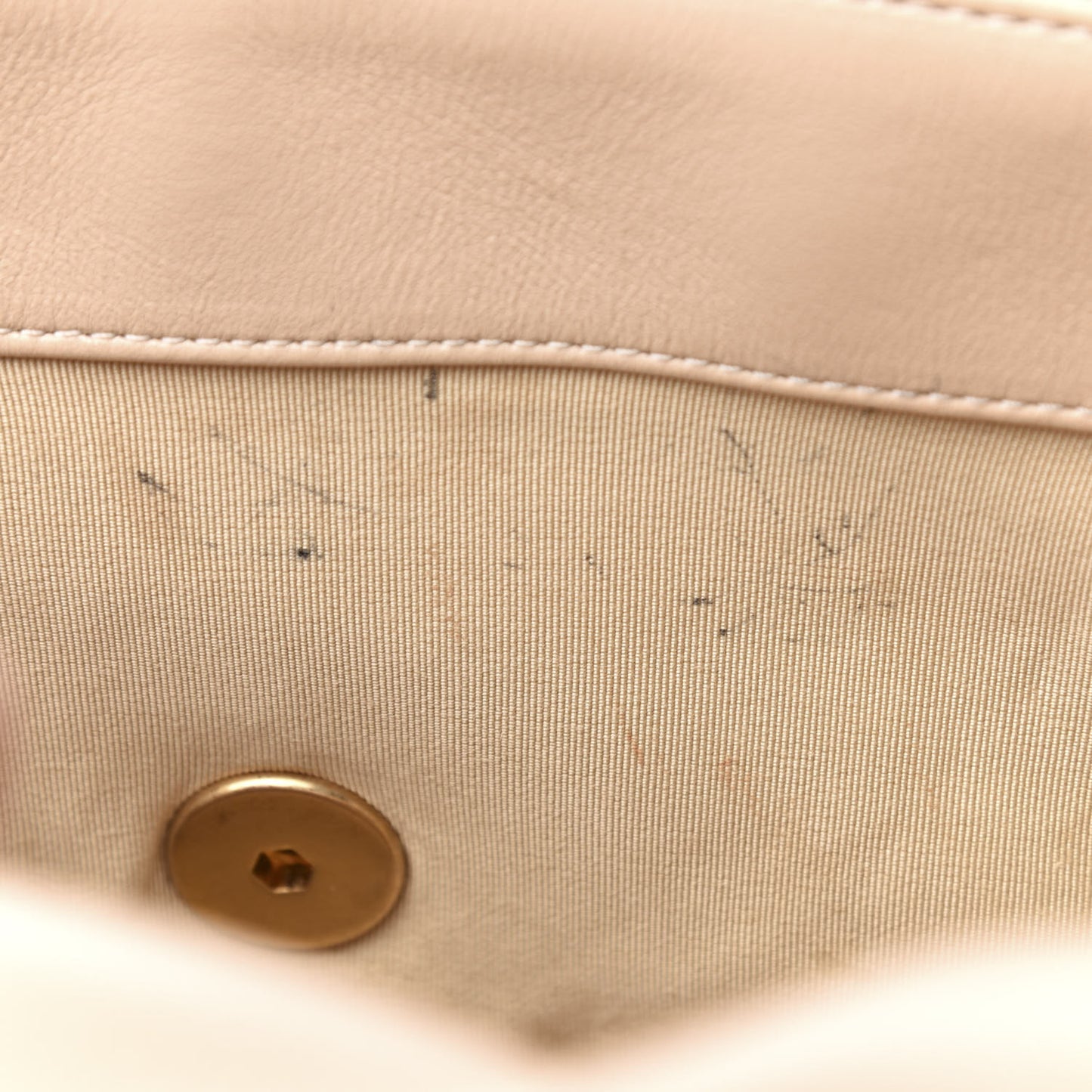 Lambskin Quilted Large 19 Flap Beige