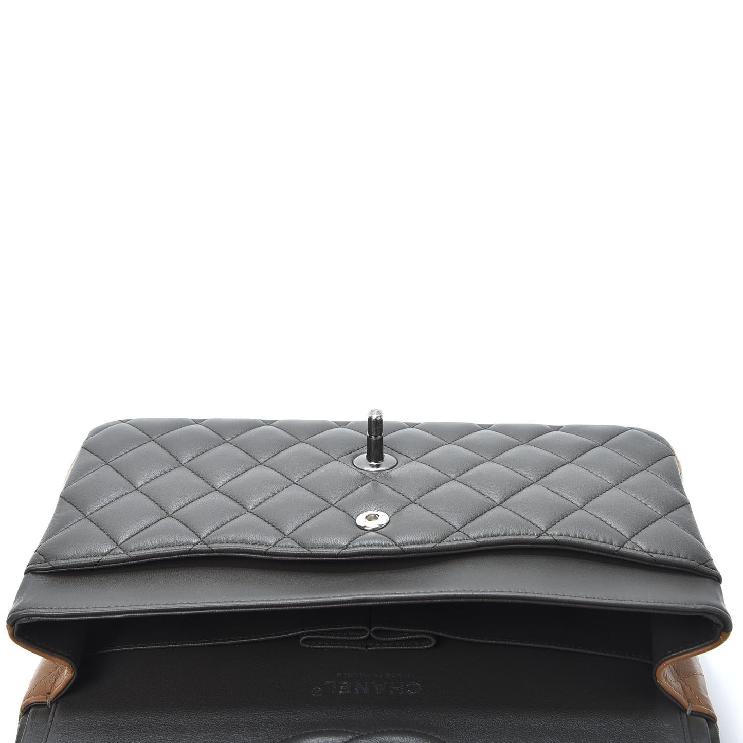 Lambskin Quilted Tri-Color Medium Double Flap Green Black Brown