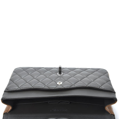 Chanel Lambskin Quilted Tri-Color Medium Double Flap Green Black Brown 4 of 10