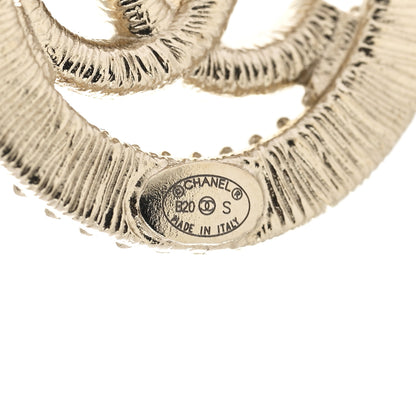 Chanel Crystal CC Vendome Round Earrings Gold 4 of 5