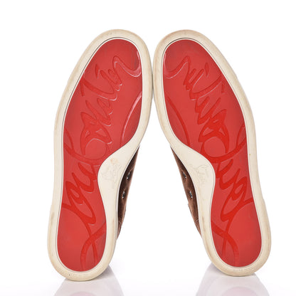 Christian Louboutin Veau Velours Mens Louis Spikes Flat Sneakers 42 Pur Sang 7 of 14