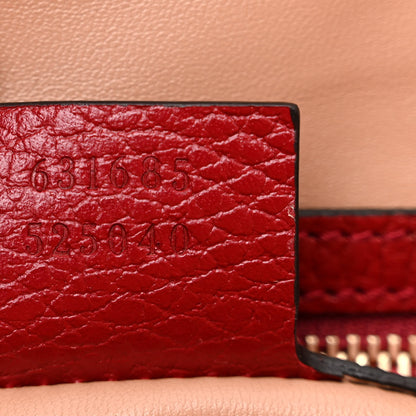 Gucci Straw Jacquard Dollar Calfskin GG Monogram Medium Ophidia Shopping Tote Natural New Cherry Red 7 of 11