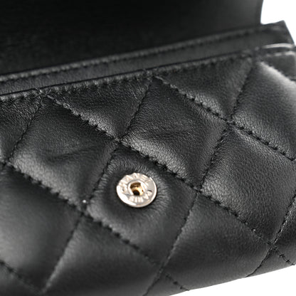 Chanel Lambskin Quilted Flap Card Holder Wallet Black 10 of 10