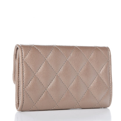 Chanel Metallic Calfskin Quilted Reissue Card Holder Wallet Gold 3 of 9