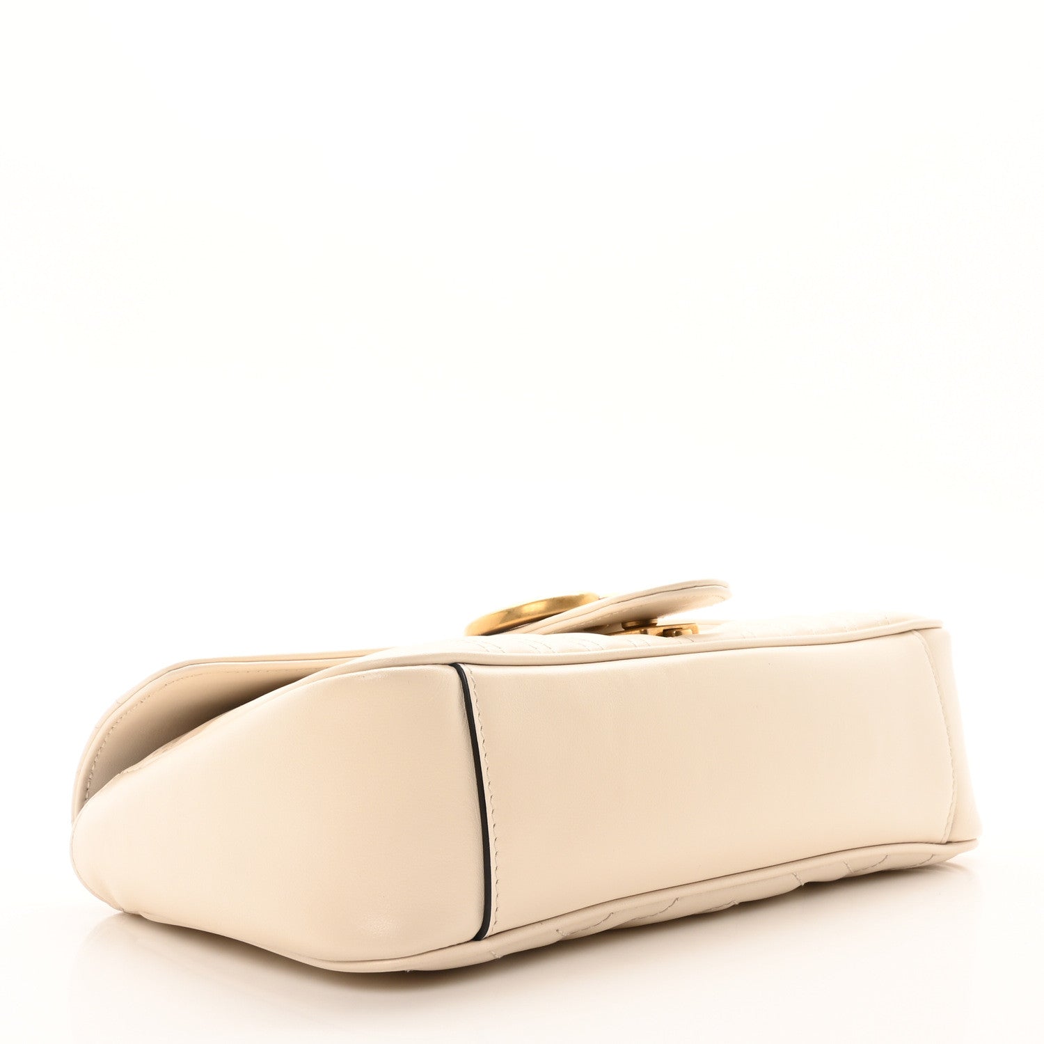 Gucci Calfskin Matelasse Small GG Marmont Shoulder Bag White 4 of 11