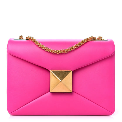 Valentino Garavani Nappa One Stud Chain Clutch Pink PP 1 of 9
