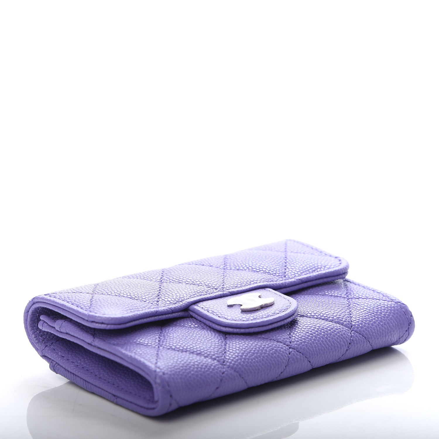 Chanel Caviar Quilted Flap Card Holder Wallet Purple 4 of 7