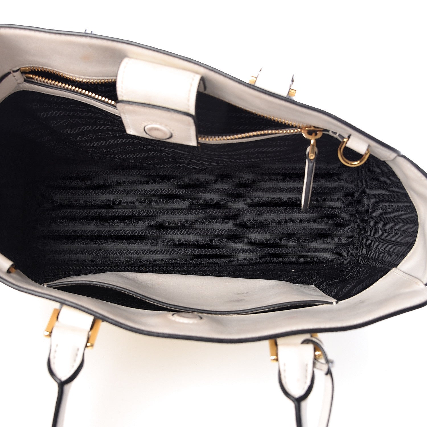 Prada Saffiano Soft Calfskin Zippered Tote White 5 of 21
