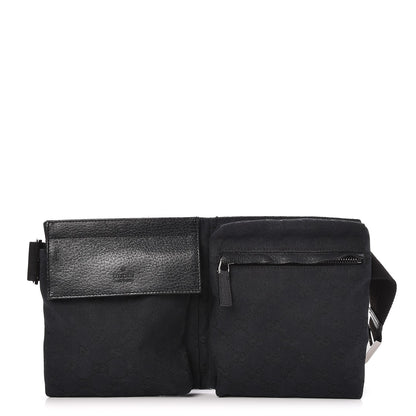 Gucci GG Monogram Double Pocket Belt Bag Black 1 of 8