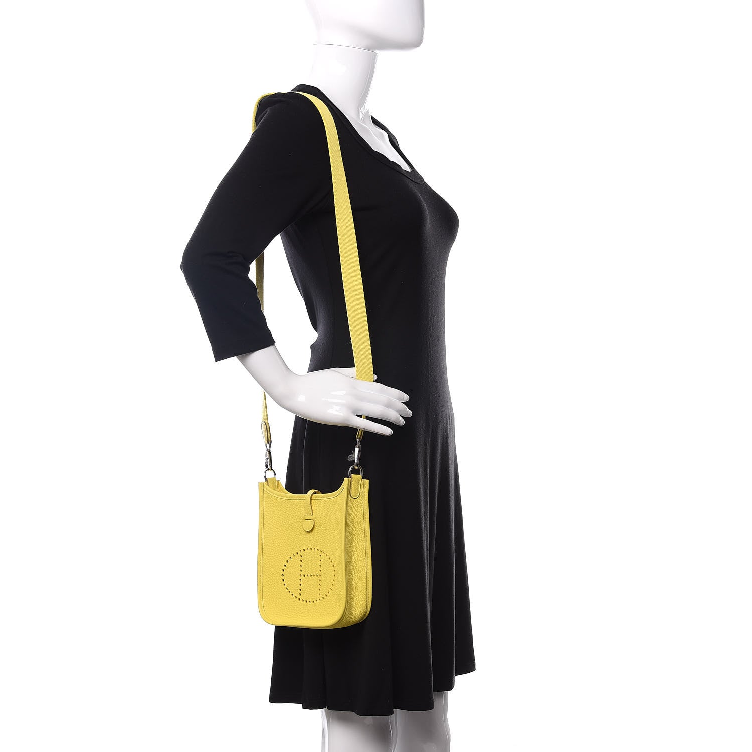 Hermes Taurillon Clemence Evelyne TPM Lime 2 of 11