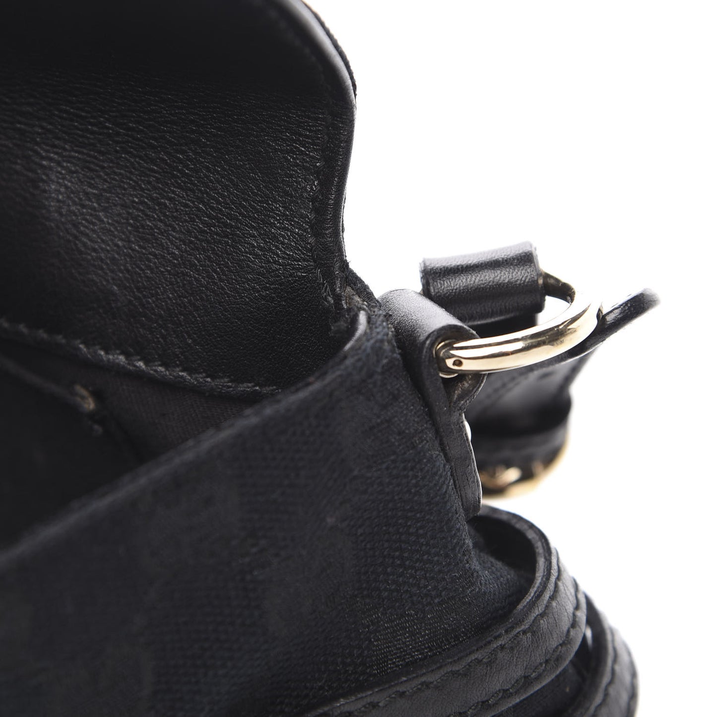 Monogram Horsebit Chain Flap Shoulder Bag Black
