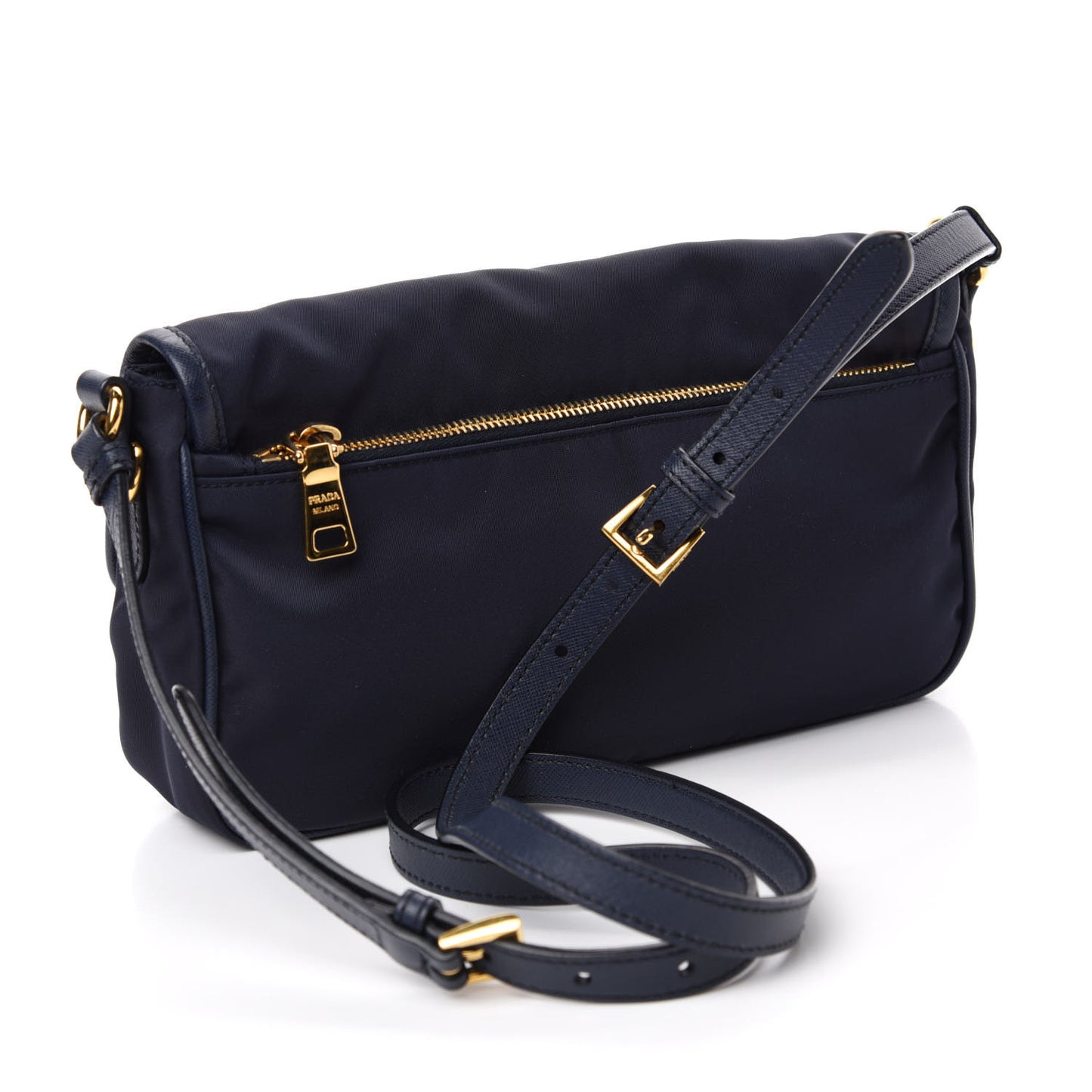 Tessuto Nylon Saffiano Small Messenger Bag Blue
