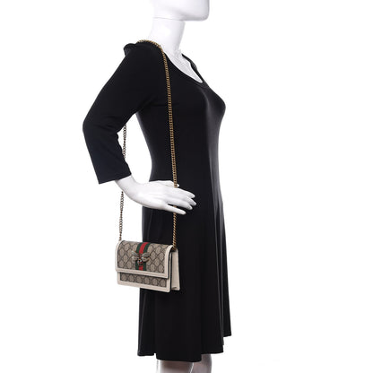 Gucci GG Supreme Monogram Web Queen Margaret Chain Wallet White 2 of 10