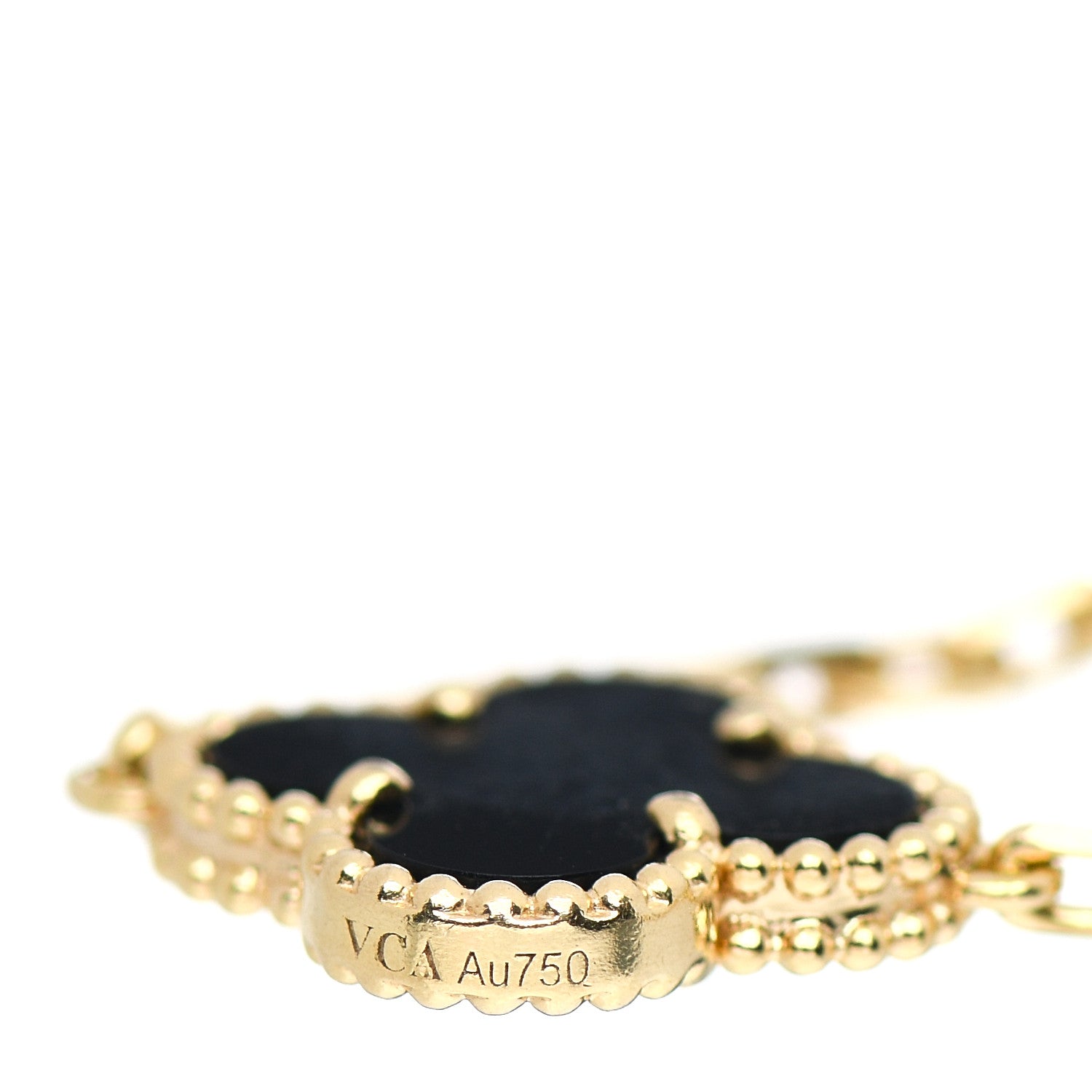 Van Cleef & Arpels 18K Yellow Gold Black Onyx 5 Motifs Vintage Alhambra Bracelet 3 of 4