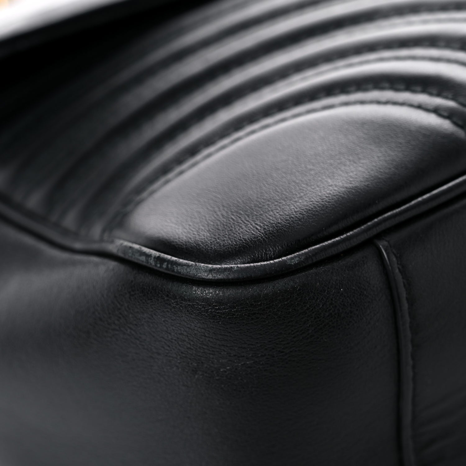 Gucci Calfskin Matelasse Large GG Marmont Shoulder Bag Black 12 of 22