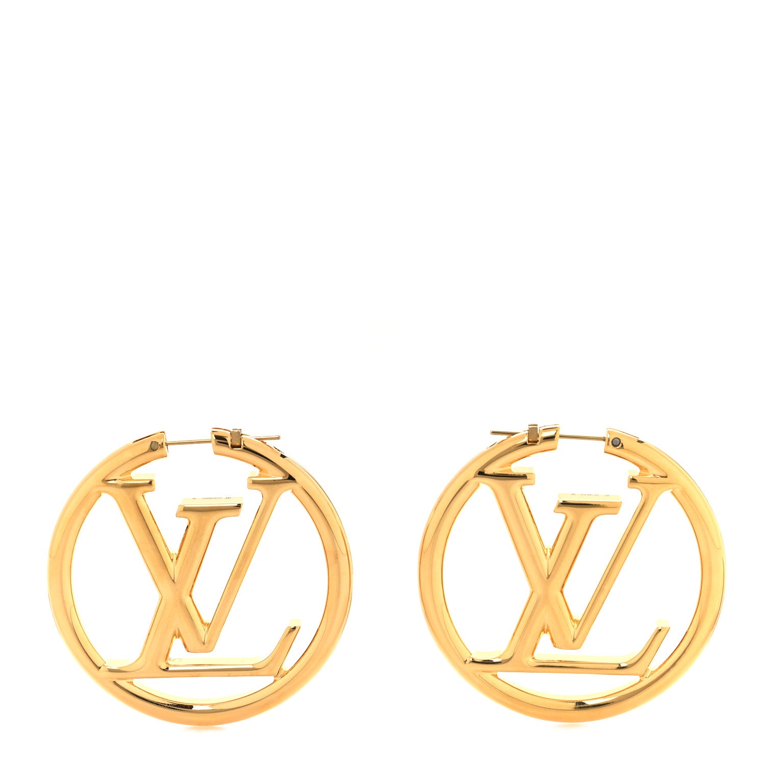 Louis Vuitton Metal Louise Hoop Earrings Gold 1 of 5