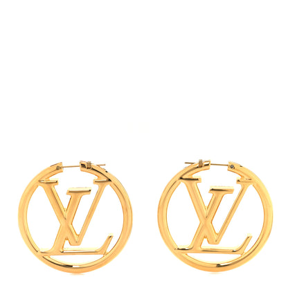 Louis Vuitton Metal Louise Hoop Earrings Gold 1 of 5