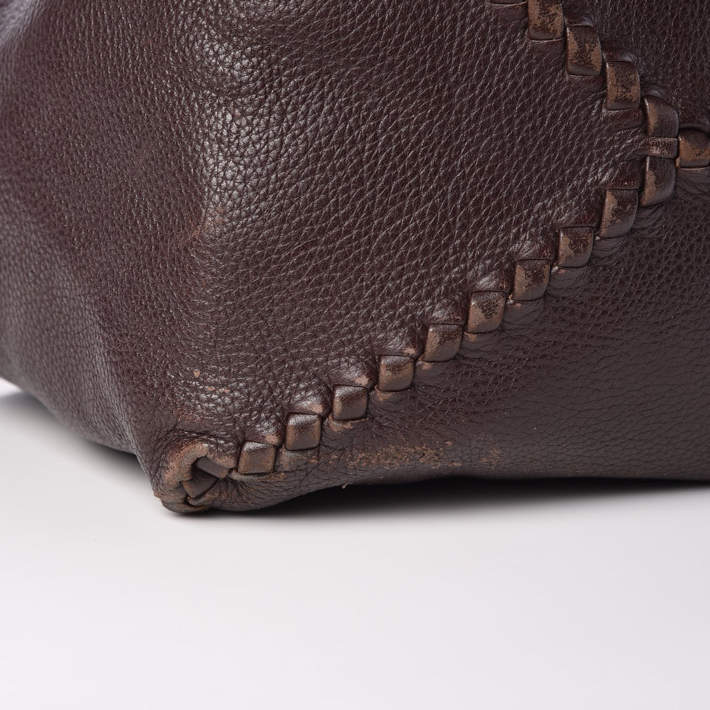 Washed Cervo Deerskin Loop Hobo Bag Ebano