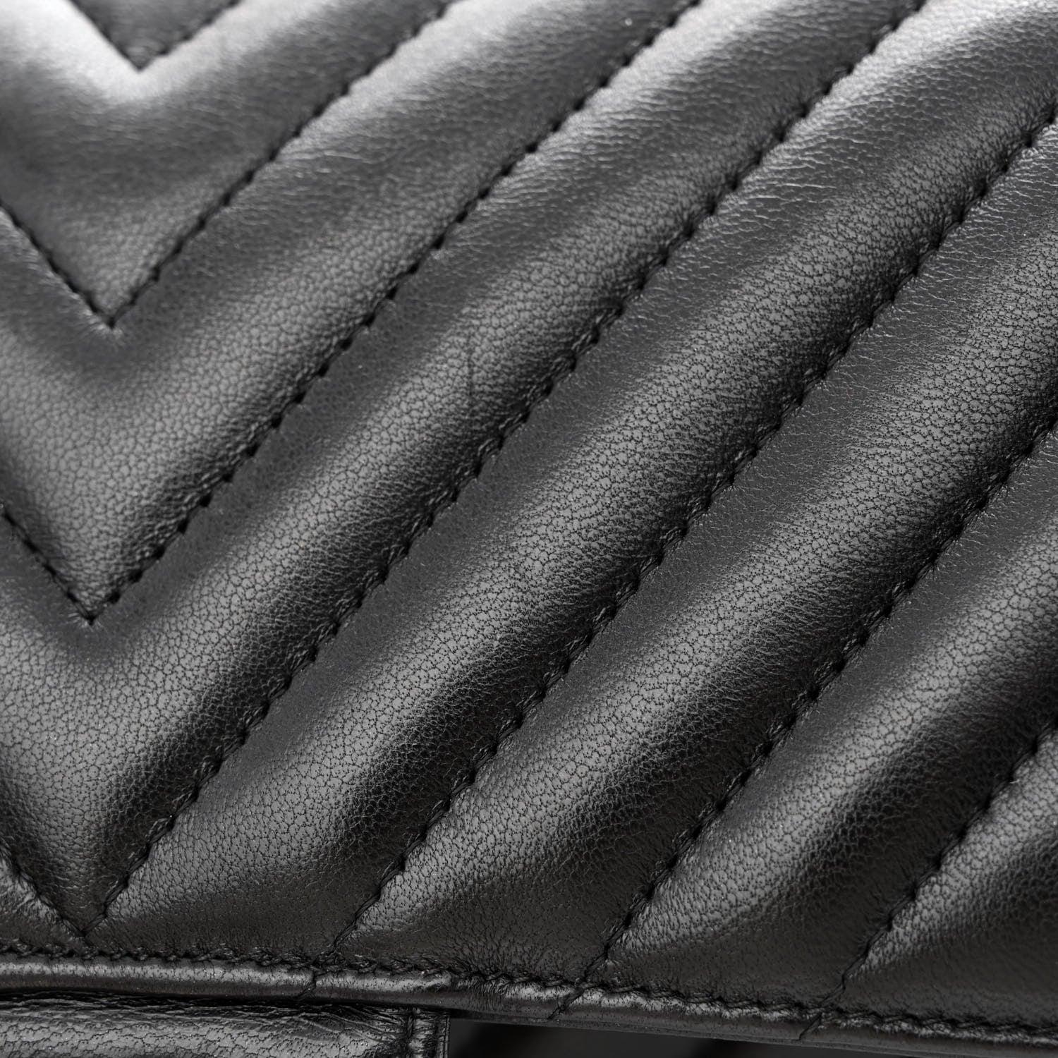 Chanel Lambskin Chevron Quilted Medium Double Flap Black 13 of 13
