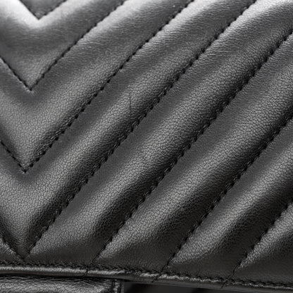 Chanel Lambskin Chevron Quilted Medium Double Flap Black 13 of 13