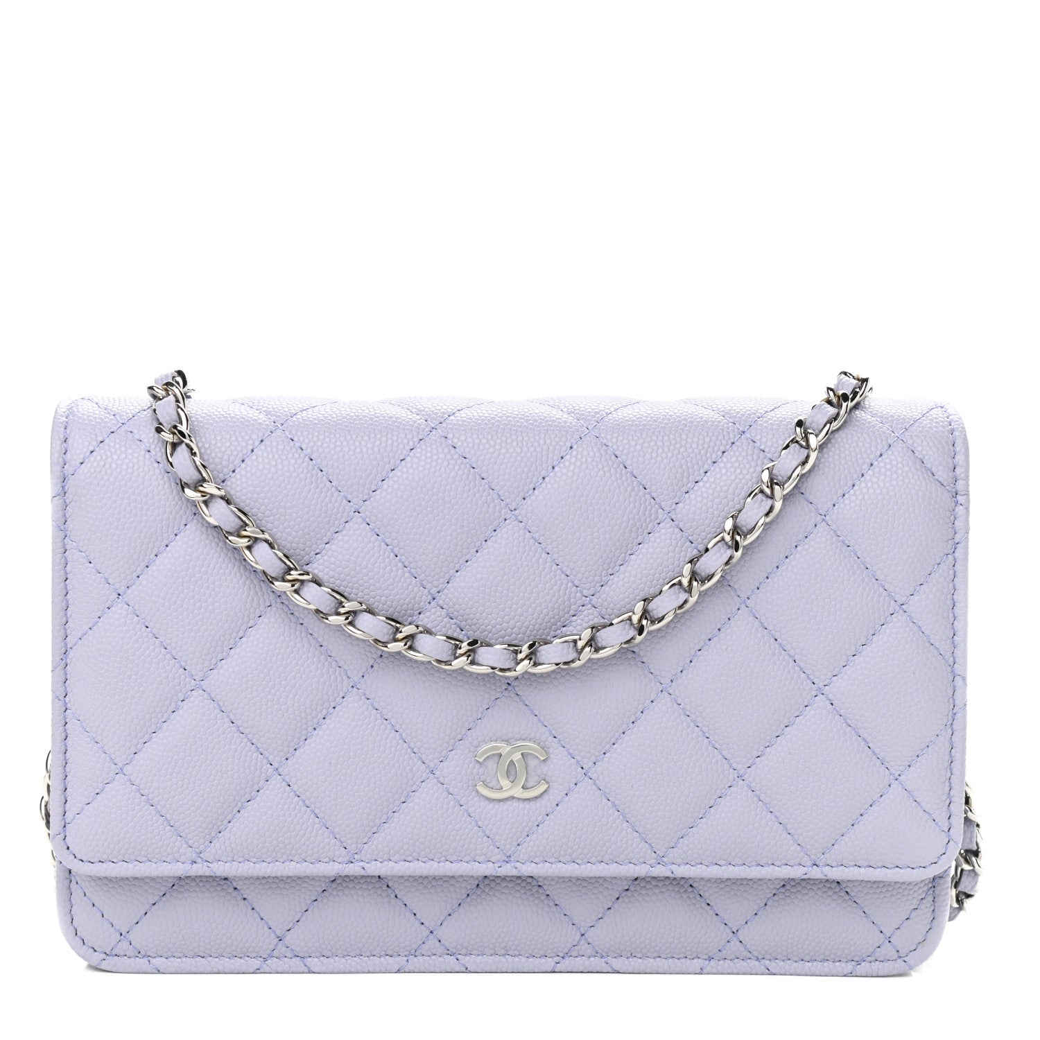Chanel Caviar Quilted Wallet On Chain WOC Light Purple 1 of 12