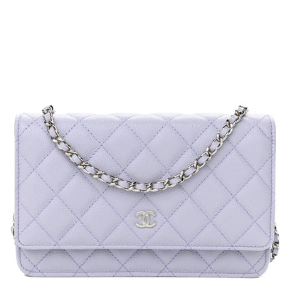 Chanel Caviar Quilted Wallet On Chain WOC Light Purple 1 of 12