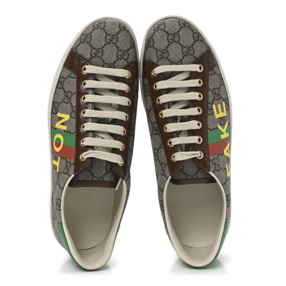 Gucci GG Supreme Monogram Fake/Not Mens Ace Sneakers 8 Beige New Shamarock Brown Sugar 2 of 9