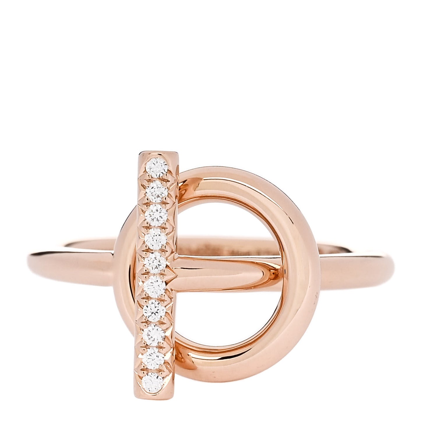18K Rose Gold Diamond PM Echappee Ring 55 7.25