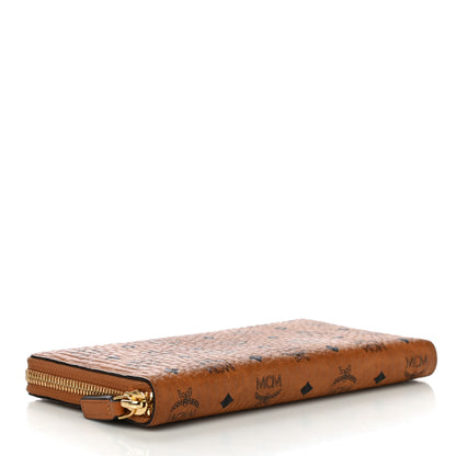 MCM Visetos Large Zip Around Wallet Cognac 4 of 10
