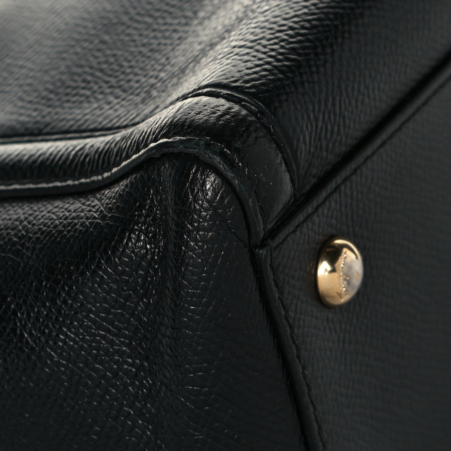 Salvatore Ferragamo Hammered Calfskin Vara Bow Chain Tote Black 10 of 23