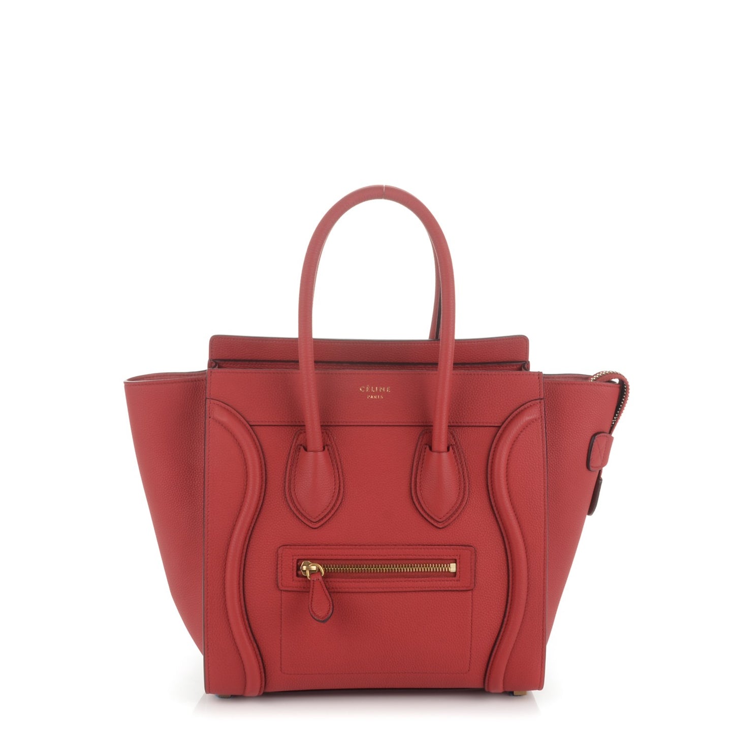 Baby Grained Calfskin Micro Luggage Red