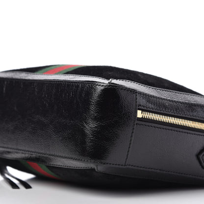 Gucci Suede Patent Web Small Ophidia Top Handle Shoulder Bag Black 7 of 12
