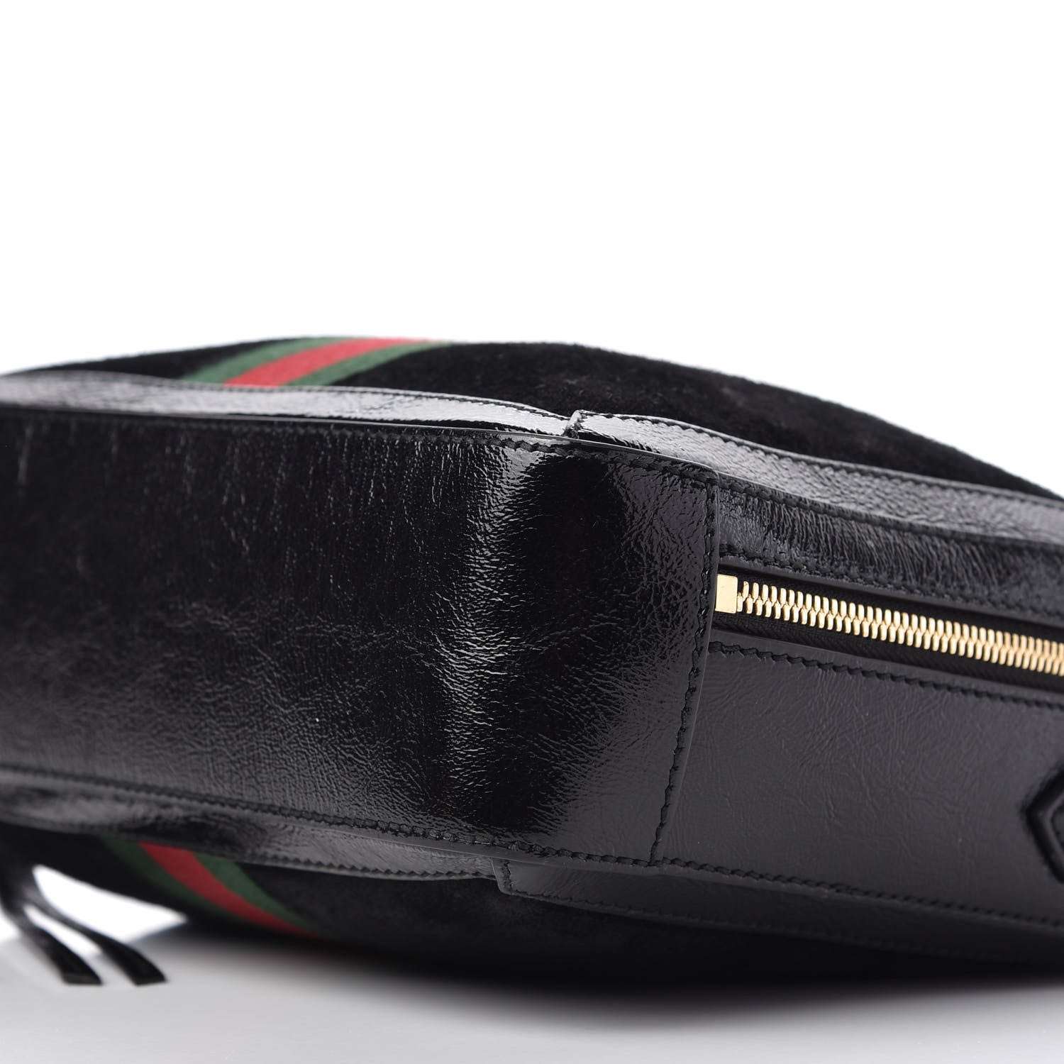Gucci Suede Patent Web Small Ophidia Top Handle Shoulder Bag Black 7 of 10