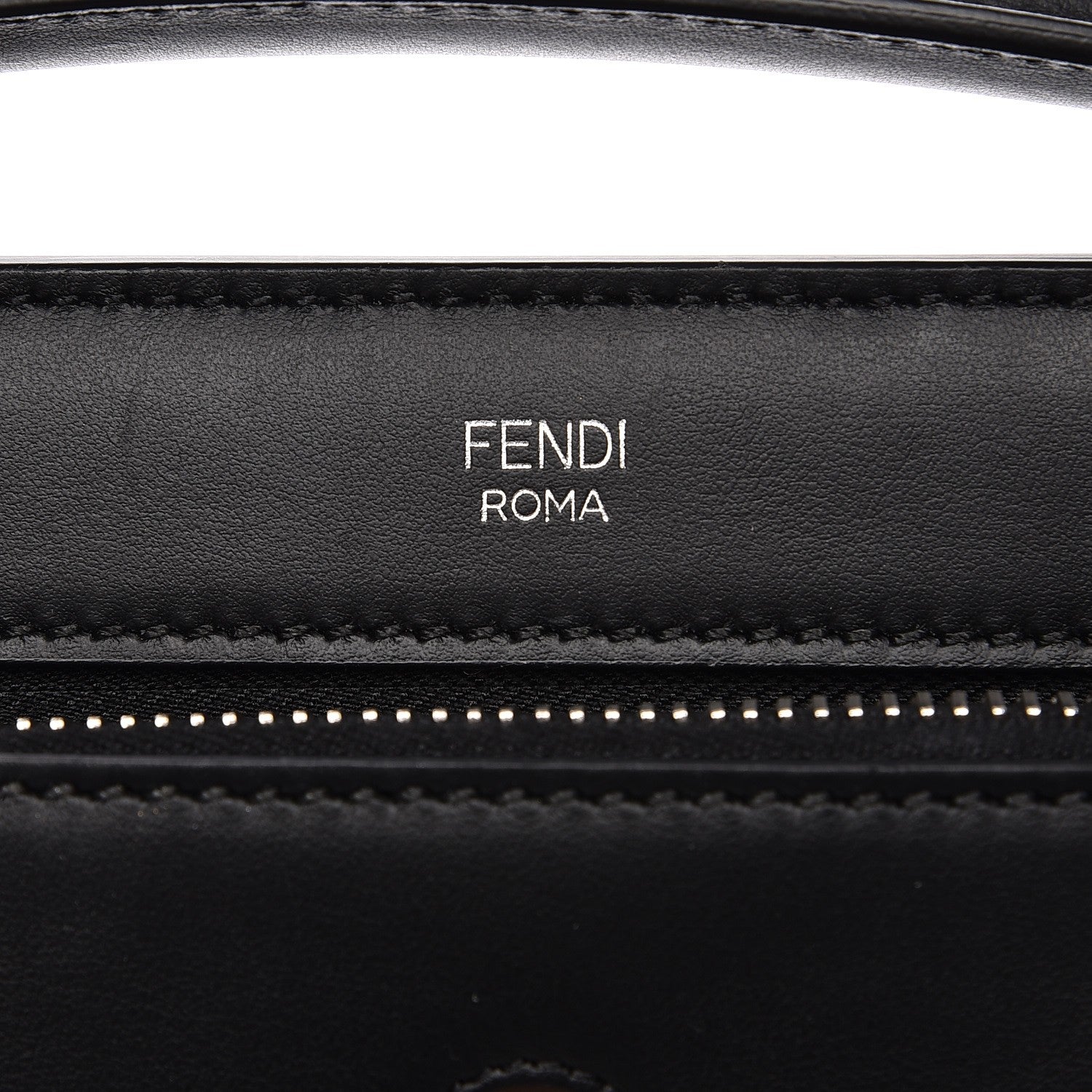 Fendi Vitello Baltico Shiny Nappa Lace Up Floral Small Dotcom Click Chain Satchel Black 7 of 9