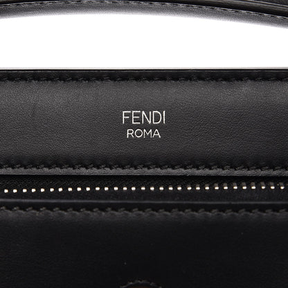Fendi Vitello Baltico Shiny Nappa Lace Up Floral Small Dotcom Click Chain Satchel Black 7 of 9